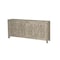 Homeroots 78in Gray Distressed Solid Wood Carved Floral Sideboard with Four Doors 569594 - alternate 3