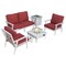 Leisuremod Walbrooke Modern White Patio Conversation With Square Fire Pit & Tank Holder, Red WW-27-20-57-31-R - alternate 1