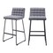 Homeroots Set of Two 30" Gray And Black Fabric And Steel Bar Height Bar Chairs 555744 - alternate 5