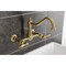 Kingston Brass Two-Handle Wall Mount Bridge Kitchen Faucet, Brushed Brass KS1247AL - alternate 3