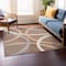 World Rug Gallery Modern Wavy Circles Design Area Rug 6 ft 6 in x 6 ft 6 in Square Brown 377BROWN6SQ - alternate 4