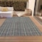 Homeroots 3' X 5' Gray And Silver Striped Washable Indoor Outdoor Area Rug 615049 - alternate 4