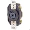 Leviton Flanged Locking Receptacle, L21-20R, 20 A, 120/208V AC, Three Phase, 4 Pole, Flush Mount, Black 2510 - alternate 1