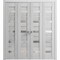 Sartodoors Sliding Closet Double Bi-fold Doors Grey Solid Core Modern Interior QUADRO4445DBF-OAK-96 x 96 (4* 24x96) - alternate 1