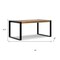 Homeroots 66" Natural and Black Solid Wood and Iron Frame Base Dining Table 640709 - alternate 3