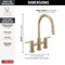 Delta Nicoli Two Handle Pull-Down Bridge Kitchen Faucet Champagne Bronze 39876LF-CZ - alternate 4