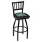 Holland Bar Stool Co 25" Blk Wrinkle Ohio University Swivel Bar Stool, Jailhouse Back L01825UnivOH - alternate 1