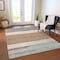 Homeroots 5' X 8' Brown Ivory And Blue Abstract Washable Indoor Outdoor Area Rug 615273 - alternate 5