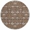 Homeroots 8' Chocolate Beige And Gray Round Floral Washable Indoor Outdoor Area Rug 605421 - alternate 2