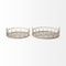 Homeroots Set of Two Brown Round Wood Indoor Outdoor Vanity Tray With Handles 376057 - alternate 1
