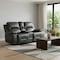 Homeroots 77in Gray Faux Leather Manual Reclining Love Seat With Storage 329444 - alternate 3