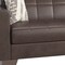 Homeroots 84" Brown Faux Leather Convertible Futon Sleeper Sofa And Toss Pillows With Storage 607116 - alternate 3