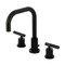 Kingston Brass Widespread Bathroom Faucet with Knurled Handle and Brass Pop-Up, Matte Black FSC8930KNL - alternate 1