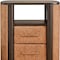 Homeroots 23" Espresso And Mocha Solid Wood Woven Texture Two Drawer Nightstand 722552 - alternate 3