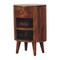 Homeroots 22" Brown Solid Wood Round One Drawer Nightstand 651862 - alternate 2