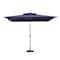 Homeroots 9ft Navy Blue Polyester Rectangular Tilt Market Patio Umbrella 485616 - alternate 1