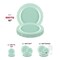 Smarty Had A Party 10" Turquoise Vintage Round Disposable Plastic Dinner Plates (120 Plates), 120PK 860TQ-CASE - alternate 4