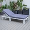 Leisuremod Chelsea Modern Outdoor White Chaise Lounge Chair With Blue Cushions CLW-77BU - alternate 3