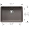 Blanco Precis 25" ADA Single Bowl, Volcano Gray 443119 - alternate 3
