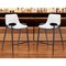 Homeroots Set of Two 26" White and Black Faux Leather and Steel Low Back Counter Height Bar Chairs 555674 - alternate 3