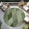Homeroots 8' Green Mint Green And Sage Round Argyle Washable Indoor Outdoor Area Rug 613689 - alternate 2