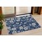 Homeroots 3' X 5' Navy Blue And Gray Floral Washable Indoor Outdoor Area Rug 600024 - alternate 1