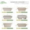 Ecoquality 22oz Rectangular Sugarcane Container With Sugarcane Lid, Compostable Bowl For Meals, 300PK EQCRTBWSL22-300 - alternate 4