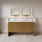 James Martin Vanities Hudson 60" Double Vanity, Honey Oak w/ 3 CM White Zeus Silestone Top 435-V60D-HNO-3WZ - alternate 3