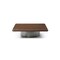 Homeroots 39" Brown and Silver Wood and Stainless Steel Square Pedestal Coffee Table 714606 - alternate 1