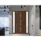 Vdomdoors Front Exterior Prehung Metal-Plastic Door Frosted Glass / MANUX 8112 Walnut / Office Commercial and MANUX8112EXD-WLN-W16+32+16-H80-RH-I - alternate 1