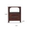 Homeroots 22" Brown Solid Wood Two Drawer Nightstand 701738 - alternate 2