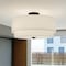 Vaxcel Burnaby 20.5-in W Black Semi Flush Mount Ceiling Light White Linen Drum Shade C0258 - alternate 3