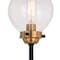 Vaxcel Orbit 1 Light Brass and Oil Rubbed Bronze Industrial MCM Wall Sconce Clear Glass Globe W0395 - alternate 2