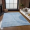 Homeroots 5' X 8' Denim Blue And Sky Blue Striped Washable Indoor Outdoor Area Rug 583065 - alternate 2