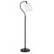 Homeroots 57" Black Arched Floor Lamp With White Frosted Glass Drum Shade 523454 - alternate 1