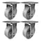 Hyw Products Heavy Duty Caster Set 5in Steel Wheels, 4 Rigid, 4PK 40-50R-A1-SS-4 - alternate 1