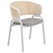Leisuremod Ervilla Dining Chair with White Powder Coated Steel Legs and Wicker Back, Grey, 4PK ECW-20GR4 - alternate 2