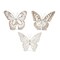 Homeroots Set of Three 6" Brown And White Polyresin Butterfly Tabletop Sculpture, 3PK 518111 - alternate 1