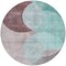 Homeroots 8' Teal Blue Brown And Beige Round Geometric Washable Indoor Outdoor Area Rug 604955 - alternate 2