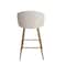 Homeroots 27" Beige and Oak Fabric and Metal Low Back Counter Height Swivel Bar Chair 719404 - alternate 3