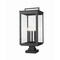 Z-Lite Hartwell 5-Light Outdoor Pier Mounted Fixture, 12 in W x 27.75 H, Sand Black 5019PHXLS-SQPM-BK - alternate 1