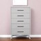 Homeroots 34" White Carved Geometric Solid Wood Five Drawer Dresser 524116 - alternate 4