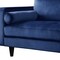 Homeroots 88" Navy Blue Velvet Sofa With Black Legs 318808 - alternate 3