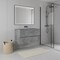 Homeroots 36" Gray Wood Freestanding Bathroom Vanity With White Sink And Two Drawers 627487 - alternate 2