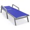Leisuremod Marlin Patio Chaise Lounge Chair with Armrests in Grey Aluminum Frame, Navy Blue, 2PK MLAGR-77NBU2 - alternate 3
