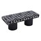 Homeroots 49in White and Black Fabric and Solid Wood Upholstered Bench 668858 - alternate 5