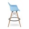 Homeroots 28" Light Blue And Brown Heavy Duty Plastic And Solid Wood Low Back Counter Height Bar Chair 520676 - alternate 4