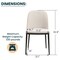 Leisuremod Tule Fabric Dining Side Chair with Powder-Coated Steel Frame, Natural Wood/Beige TCNW18BG - alternate 3