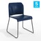 Flash Furniture Commercial Navy Plastic Stack Chairs, Contoured Backs and Sled Bases-Set of 5, 5PK 5-RUT-239AN-NV-GG - alternate 3