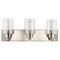 Jonathan Y Irving 22" 3-Light Seeded Glass/Iron Modern Contemporary LED Vanity Light, Nickel JYL7557A - alternate 4